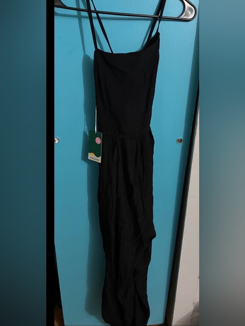 HALARA Black Spaghetti-Strap Resort Jumpsuit Size XL - Picture 3 of 5